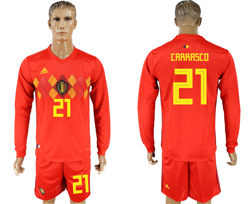 Maillot de foot BELGIUM LONG SLEEVE SUIT #21 CARRASCO  2018 FIFA